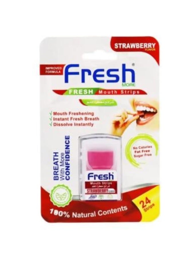 Instant Fresh Breath Dissolvable Oral Strips Sugar Free Strawberry 24 Strips